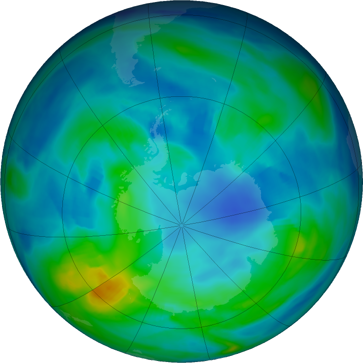 Antarctic ozone map for 02 May 2024